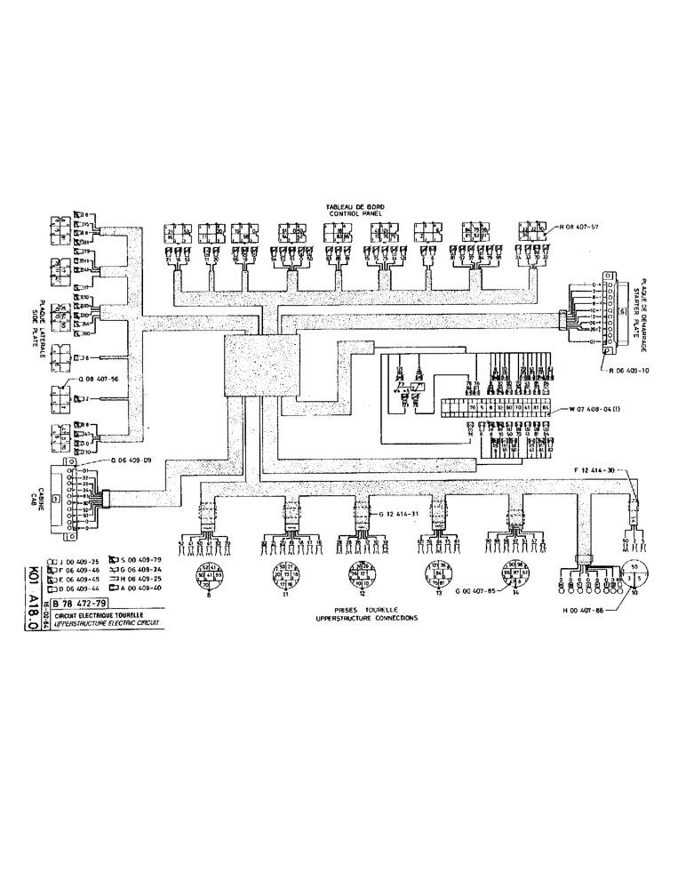 Схема запчастей Case 220 - (B-084) - UPPERSTRUCTURE ELECTRIC CIRCUIT (06) - ELECTRICAL SYSTEMS
