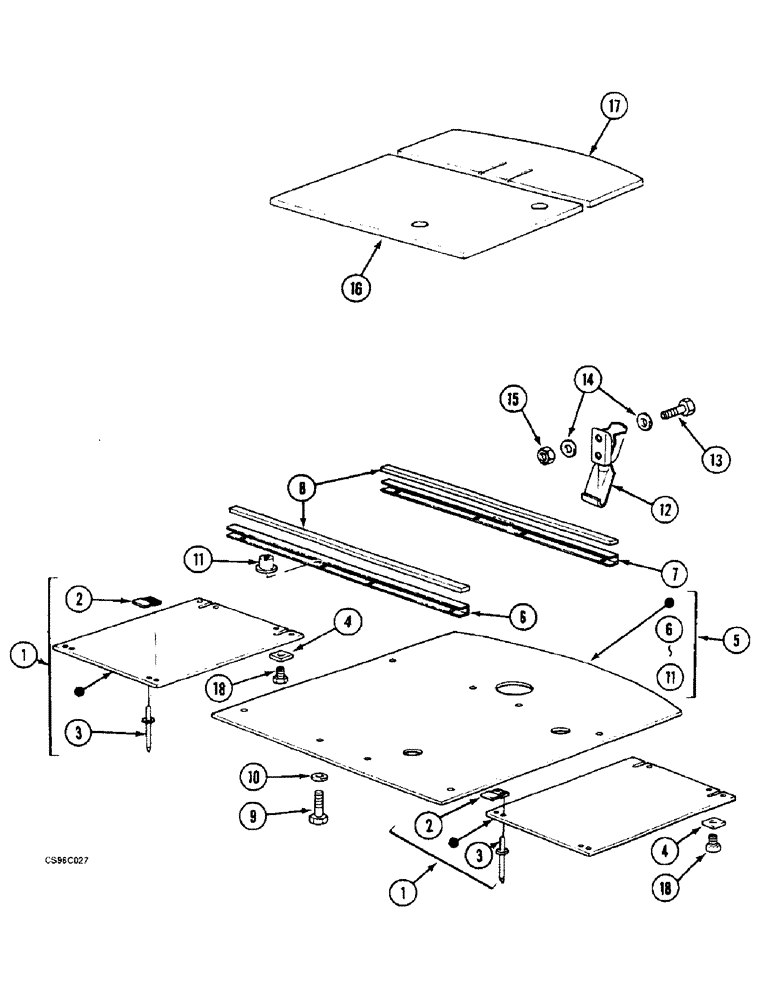 Схема запчастей Case 688BCK - (9B-12) - UPPERSTRUCTURE LOWER PANELS, 688B CK (120301-120454) (05.1) - UPPERSTRUCTURE CHASSIS/ATTACHMENTS