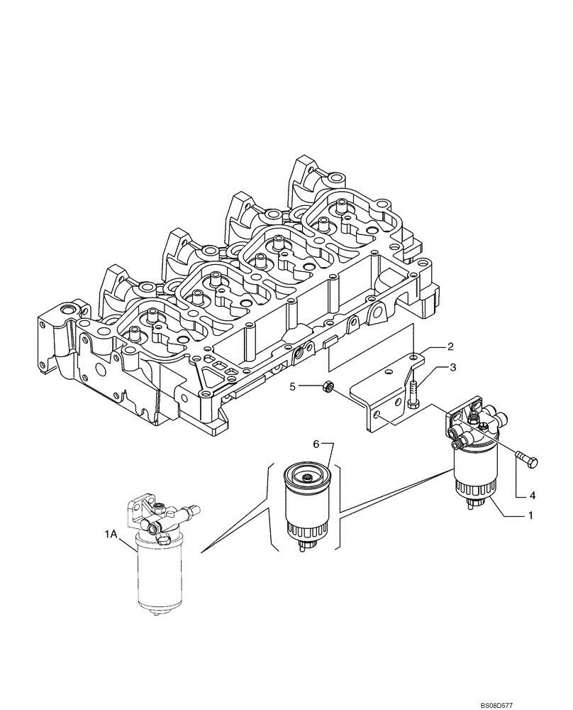 Схема запчастей Case 521D - (03-13) - FUEL FILTER (03) - FUEL SYSTEM