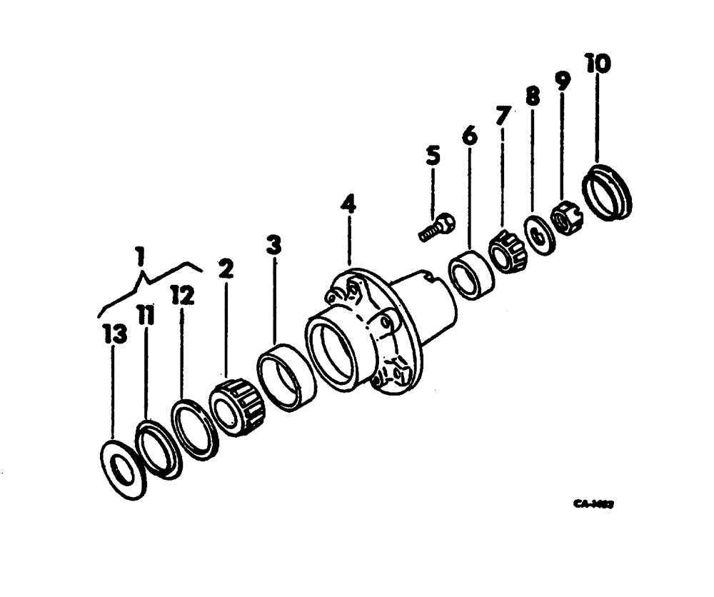 Схема запчастей Case 3400 - (151) - FRONT WHEEL HUB (25) - FRONT AXLE SYSTEM