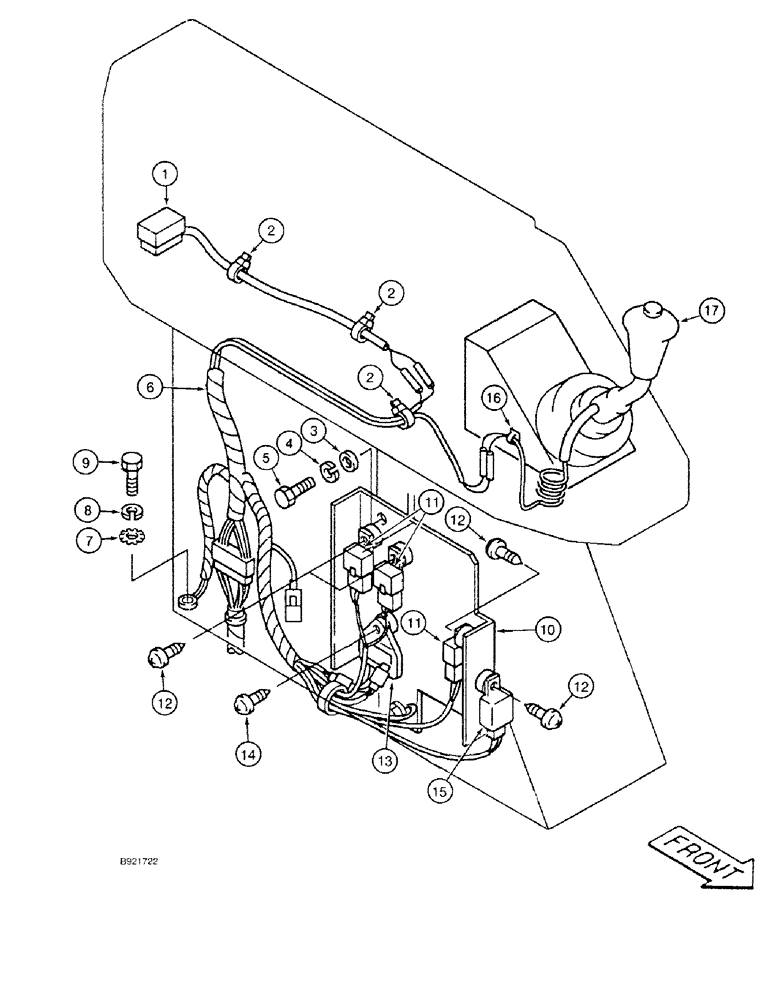 Схема запчастей Case 9030 - (4-16) - LEFT HAND CONSOLE AND HARNESS (04) - ELECTRICAL SYSTEMS