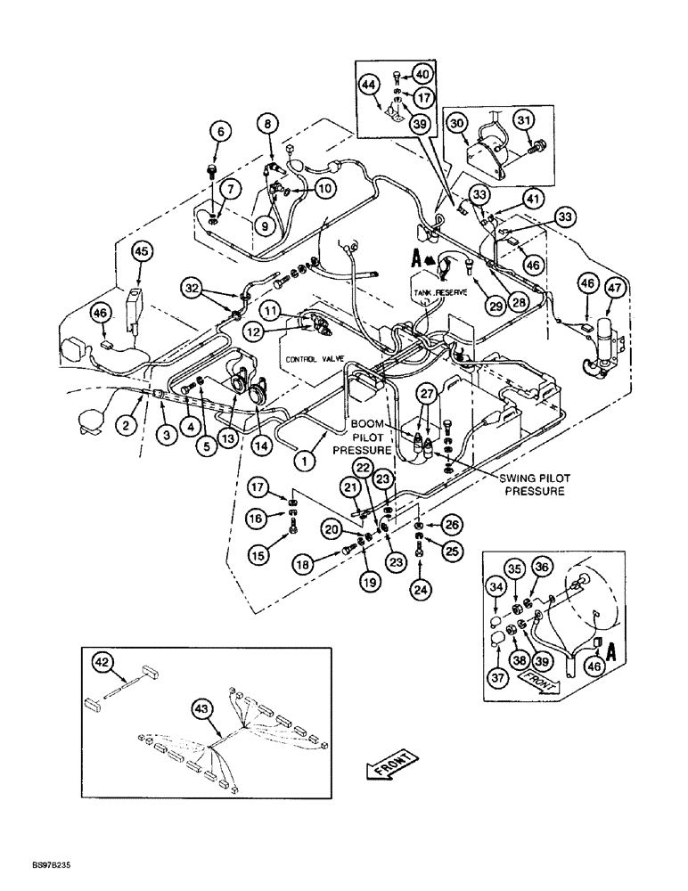 Схема запчастей Case 9030B - (4-06) - MAIN WIRING HARNESS AND CONNECTIONS, PRIOR TO P.I.N. DAC03#2001 (04) - ELECTRICAL SYSTEMS