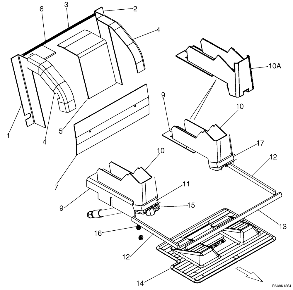 Схема запчастей Case 465 - (09-41) - NOISE CONTROL, NORTH AMERICAN (09) - CHASSIS