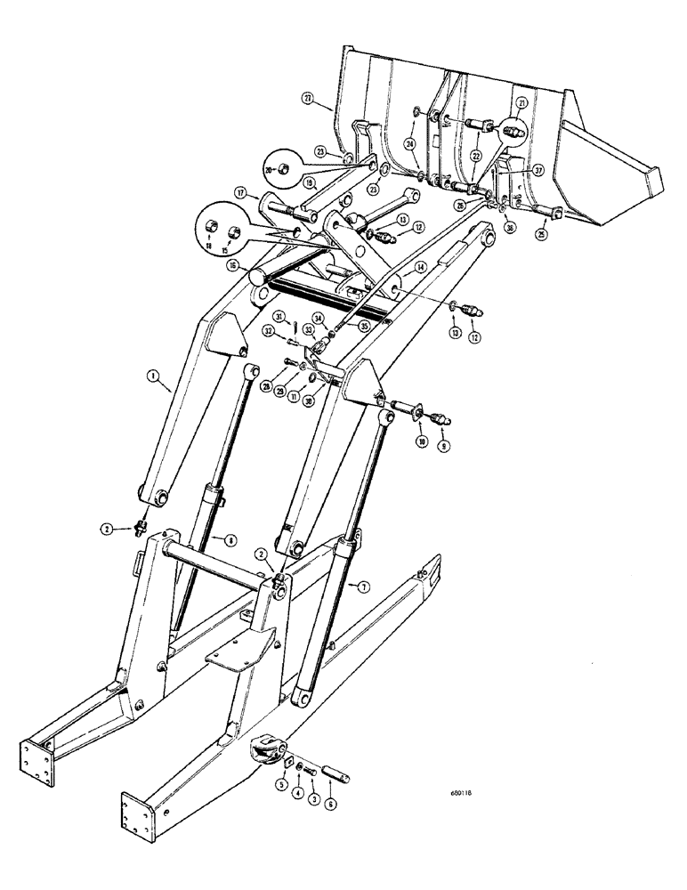 Схема запчастей Case 23 - (006) - LOADER LIFT FRAME AND RELATED PARTS 