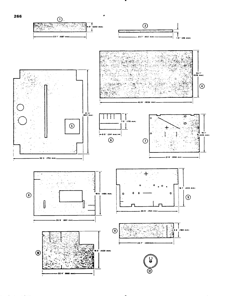 Схема запчастей Case 455B - (266) - NOISE REDUCTION PADS (05) - UPPERSTRUCTURE CHASSIS