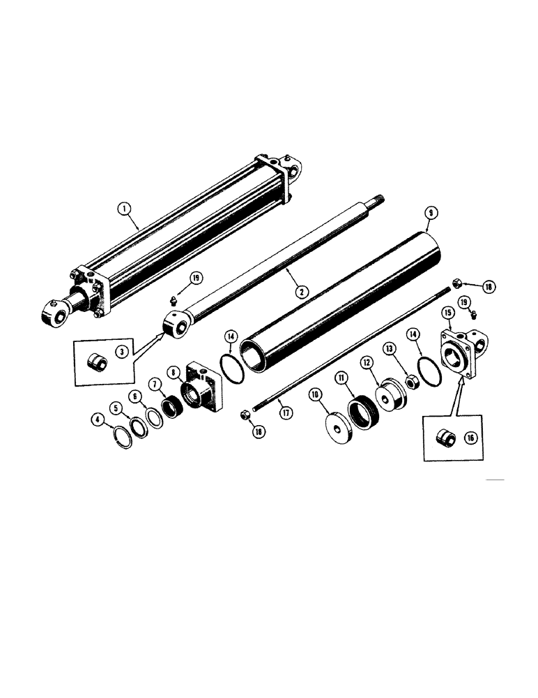 Схема запчастей Case 800 - (280) - HYDRAULIC CYLINDER ASSY, PISTON ROD, END CAPS, TUBE (07) - HYDRAULIC SYSTEM