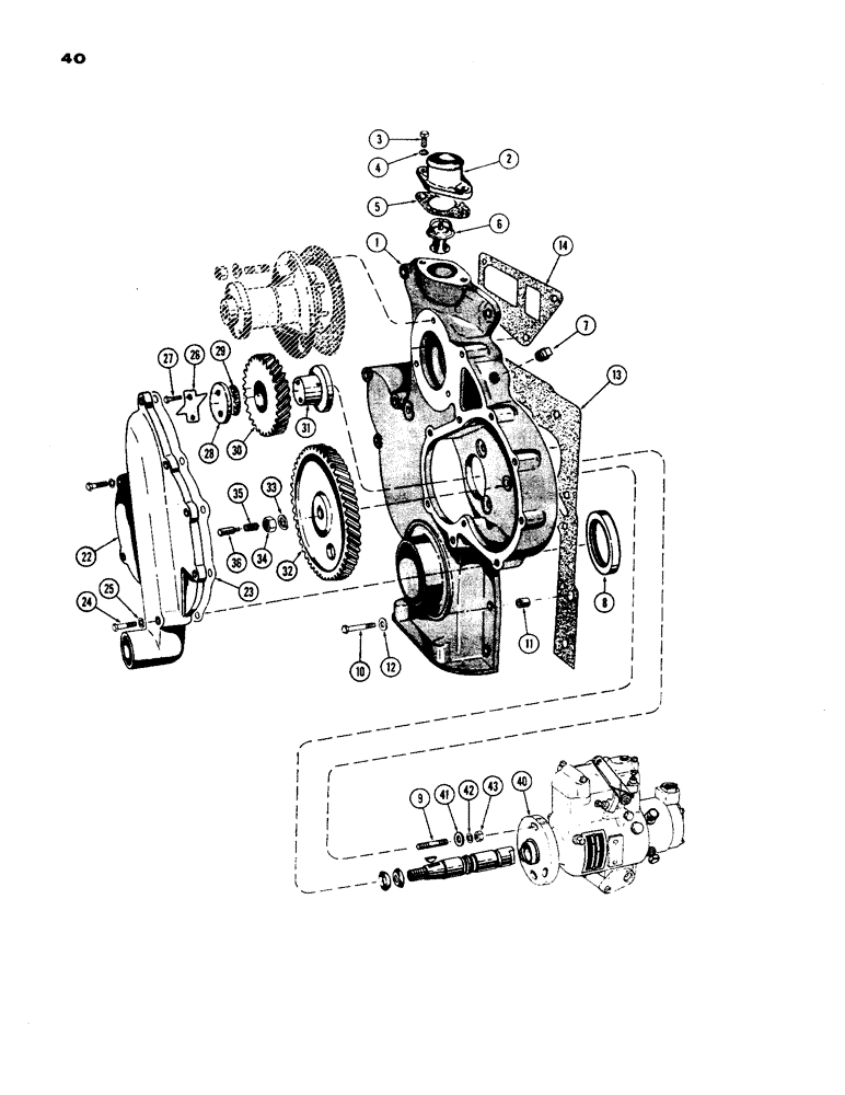 Схема запчастей Case 450 - (040) - FUEL INJECTION PUMP AND DRIVE, (188) DIESEL ENGINE (02) - FUEL SYSTEM