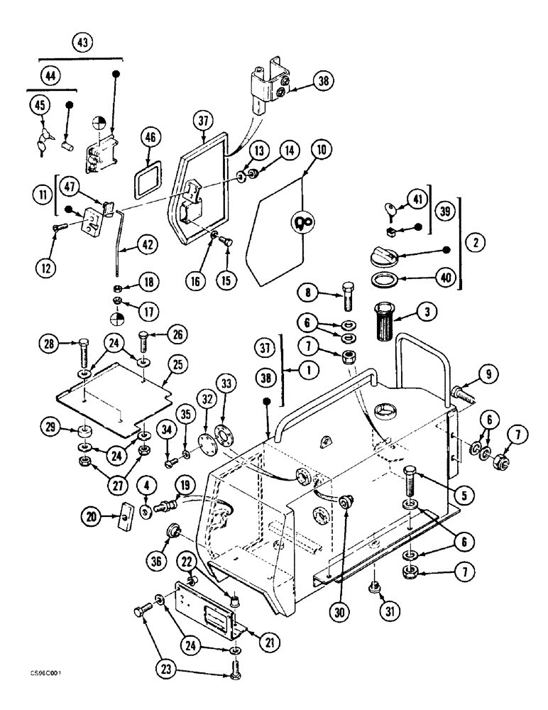 Схема запчастей Case 688BCK - (3-02) - FUEL TANK, 688B CK (120301-120498) (02) - FUEL SYSTEM