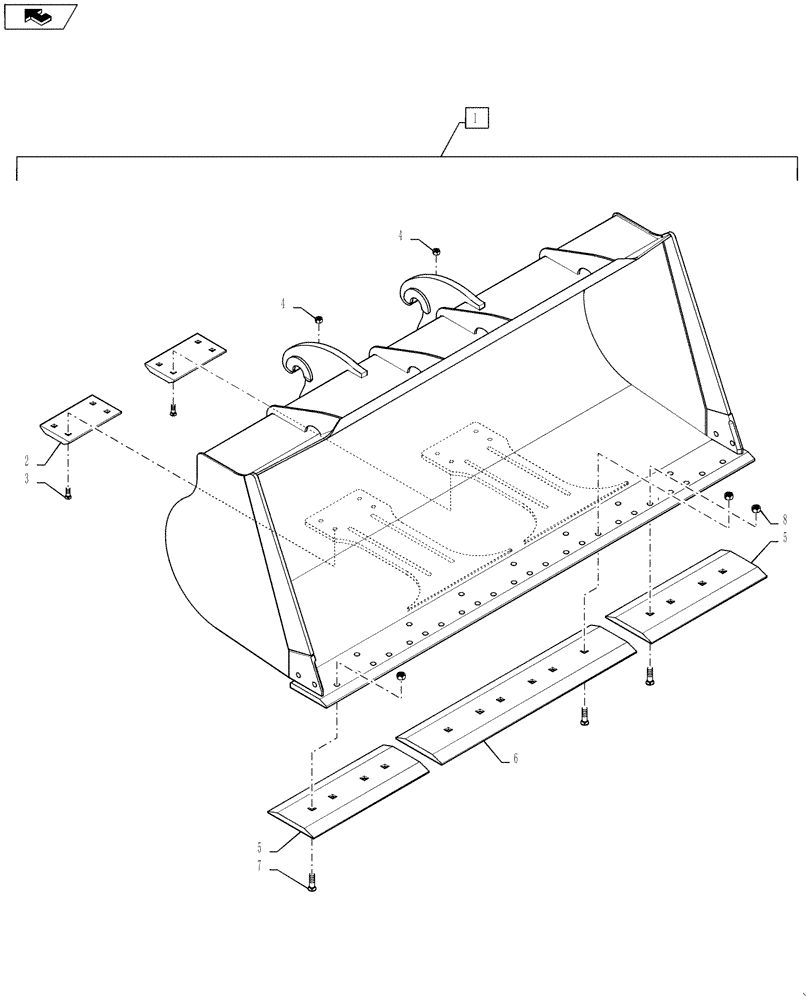 Схема запчастей Case 921F - (82.100.02[03]) - LOADER BUCKETS COUPLER MOUNT BOLT ON EDGE (82) - FRONT LOADER & BUCKET