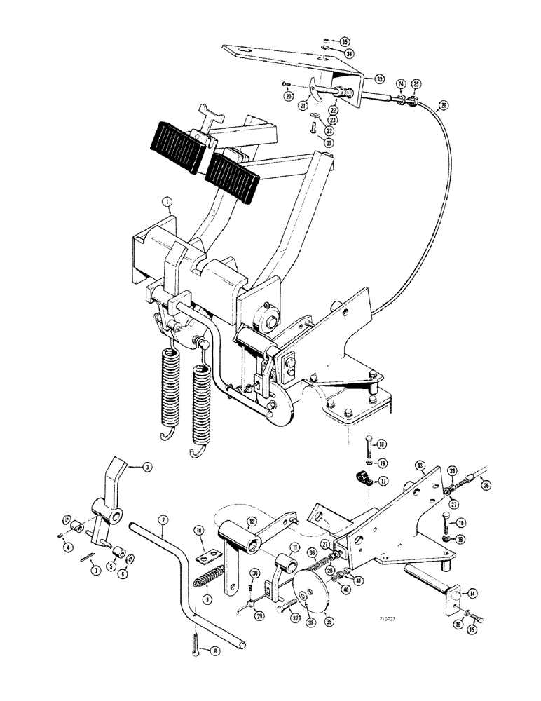 Схема запчастей Case 680CK - (090) - TRANSMISSION CONTROLS, CLUTCH CUTOUT PARTS (21) - TRANSMISSION