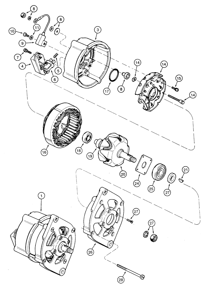 Схема запчастей Case 1835C - (4-02) - ALTERNATOR ASSEMBLY (04) - ELECTRICAL SYSTEMS