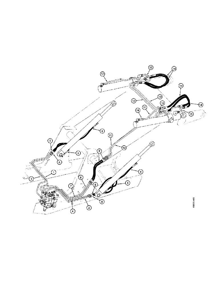 Схема запчастей Case 580L - (1-014) - PICTORIAL INDEX, LOADER HYDRAULICS, LIFT AND BUCKET CYLINDERS (00) - PICTORIAL INDEX