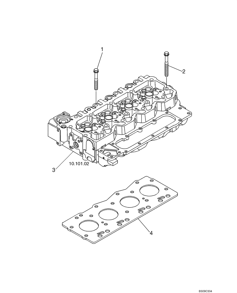 Схема запчастей Case 650L - (10.101.01) - CYLINDER HEAD (10) - ENGINE