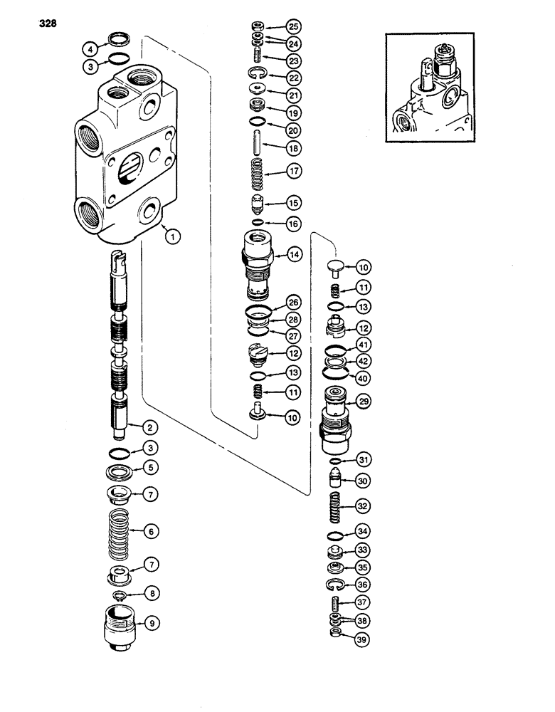 Схема запчастей Case 480D - (328) - BACKHOE CONTROL VALVE, BOOM SECTION, 480D MODELS ONLY (35) - HYDRAULIC SYSTEMS