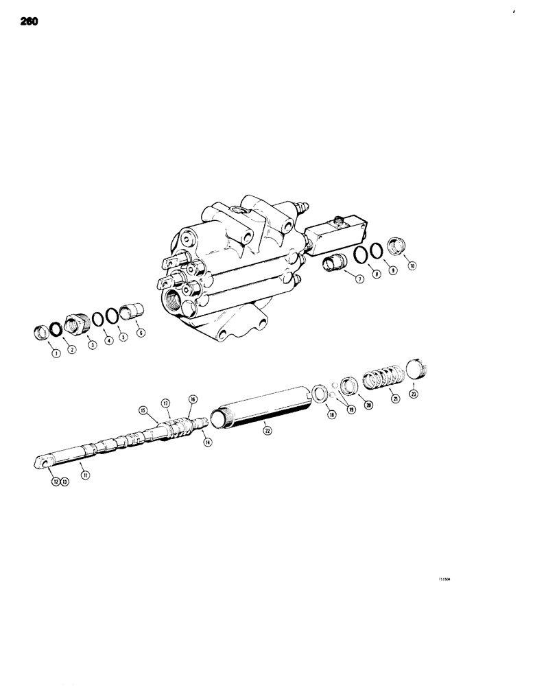 Схема запчастей Case 680G - (260) - LOADER CONTROL VALVE, LIFT SPOOL (08) - HYDRAULICS