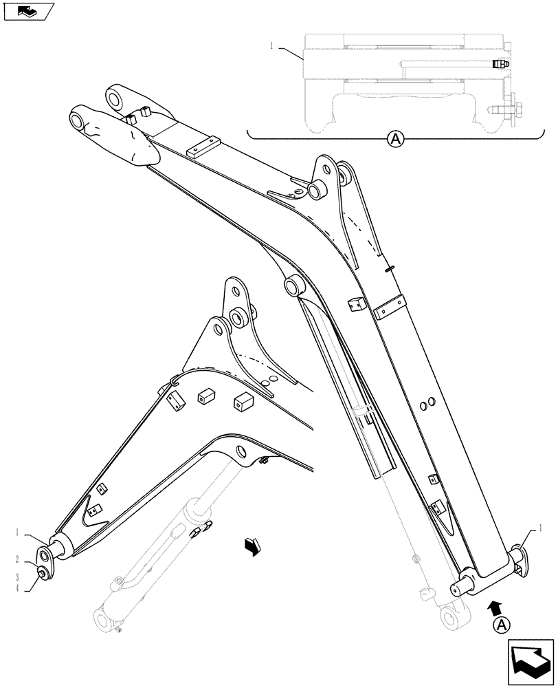 Схема запчастей Case CX27B ASN - (39.105.03) - BOOM INSTALL (84) - BOOMS, DIPPERS & BUCKETS