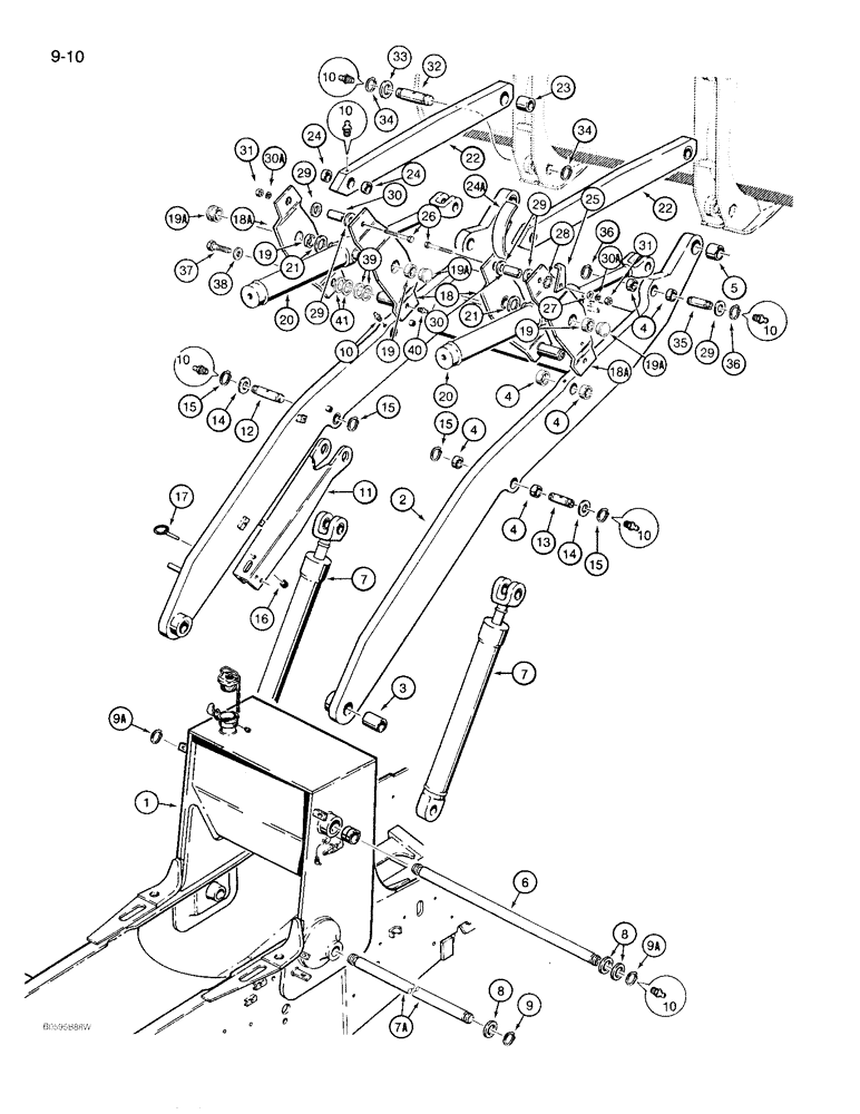 Схема запчастей Case 780D - (9-010) - LOADER LIFT FRAME AND MOUNTING PARTS (09) - CHASSIS/ATTACHMENTS