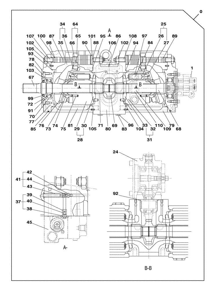 Схема запчастей Case CX350C - (08-038[00]) - HIGH PRESSURE PUMP - WITH AUXILIARY HYDRAULICS (08) - HYDRAULICS