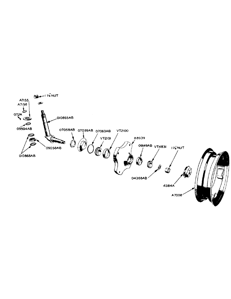 Схема запчастей Case 425 - (109) - FRONT WHEEL AND SPINDLE (25) - FRONT AXLE SYSTEM