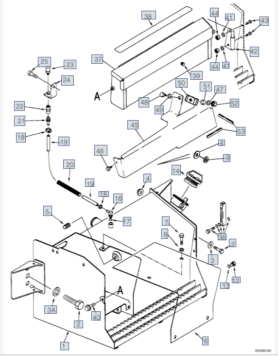 Схема запчастей Case 570MXT - (09-20) - TANK, OIL - BOX, BATTERY AND TOOL (09) - CHASSIS/ATTACHMENTS