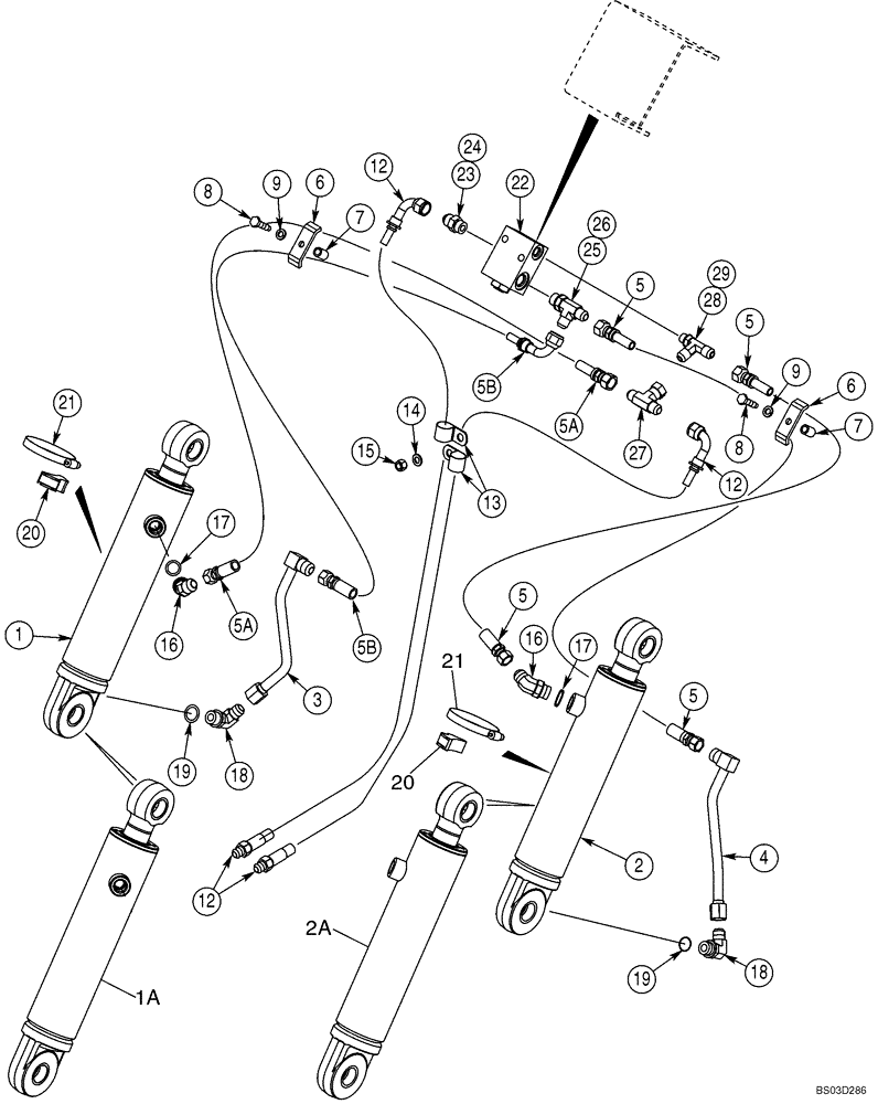 Схема запчастей Case 580SM - (08-07) - HYDRAULICS - CYLINDER, LOADER CLAM (08) - HYDRAULICS