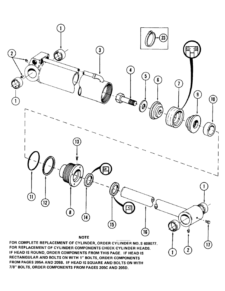 Схема запчастей Case 980 - (204) - CROWD CYLINDER (07) - HYDRAULIC SYSTEM