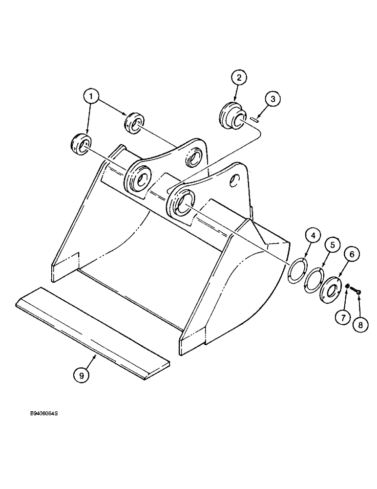 Схема запчастей Case 9020B - (9-096) - CENTRAL FABRICATORS BUCKETS, DITCH, DITCH BUCKET ASSEMBLY (09) - CHASSIS