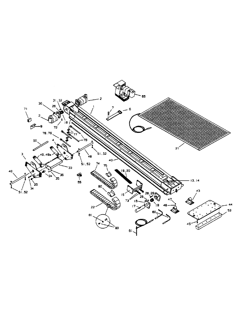 Схема запчастей Case 1500TX - (9-018) - BOOM ASSEMBLY 