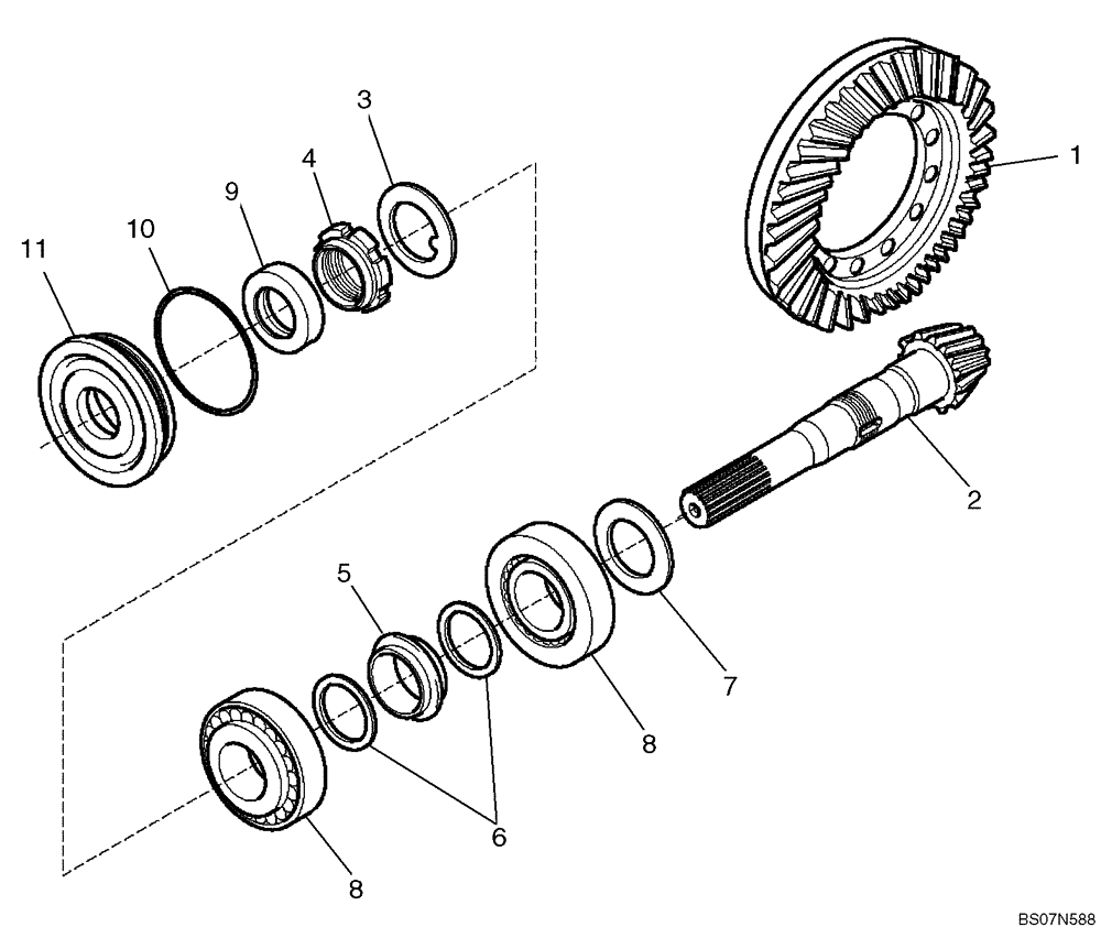 Схема запчастей Case 580M - (06-08) - AXLE, FRONT DRIVE - RING AND PINION (06) - POWER TRAIN