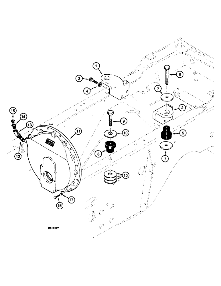 Схема запчастей Case 660 - (2-10) - ENGINE MOUNTING (02) - ENGINE