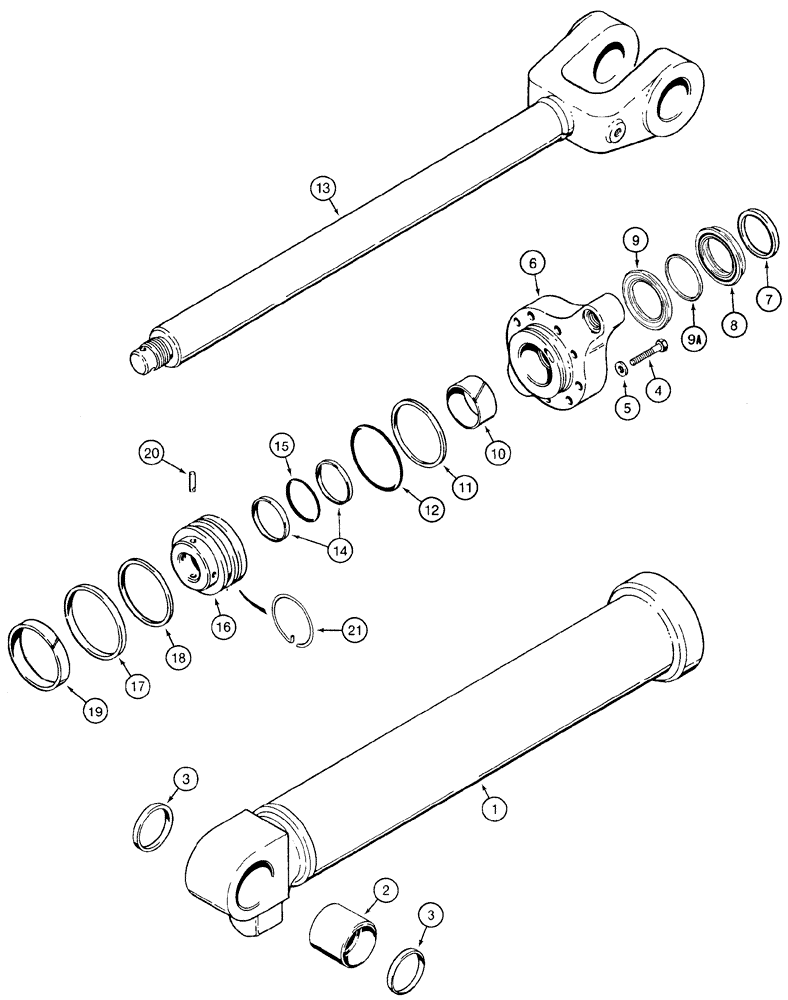 Схема запчастей Case 921C - (08-23) - CYLINDER ASSY - LOADER LIFT (08) - HYDRAULICS