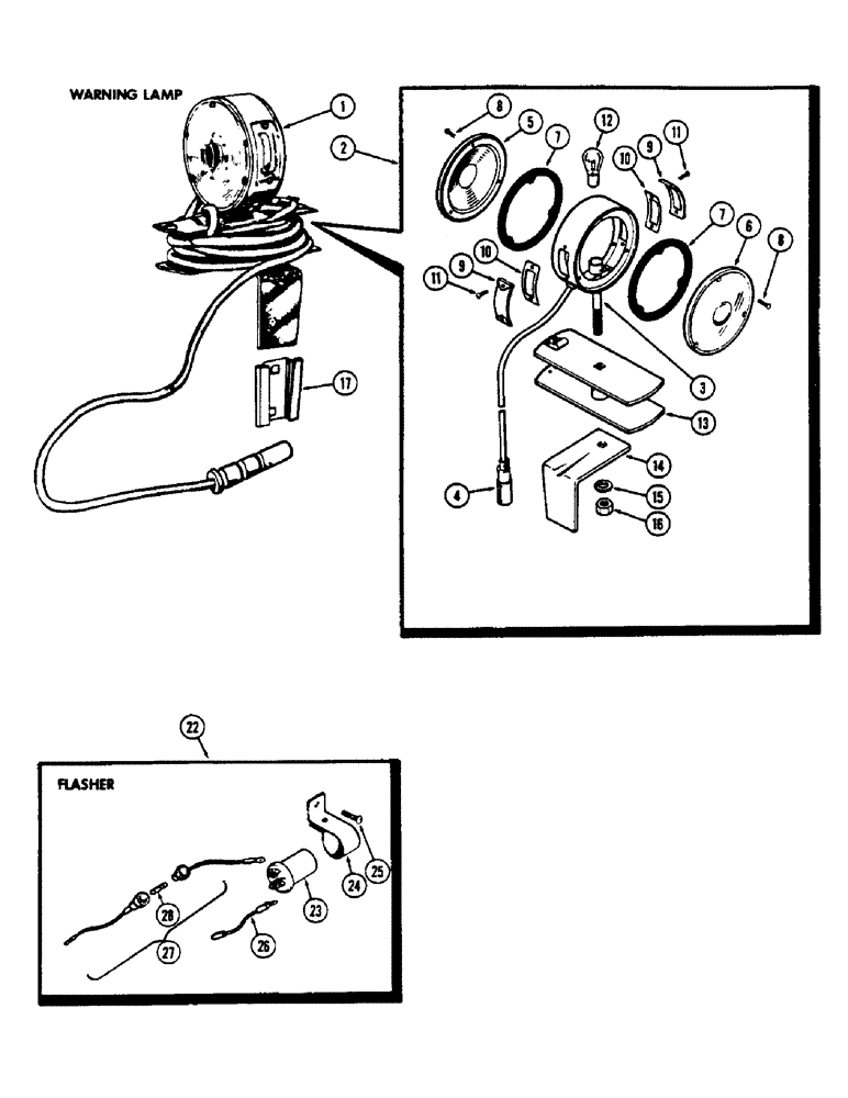 Схема запчастей Case 530CK - (152) - WARNING LAMP (55) - ELECTRICAL SYSTEMS