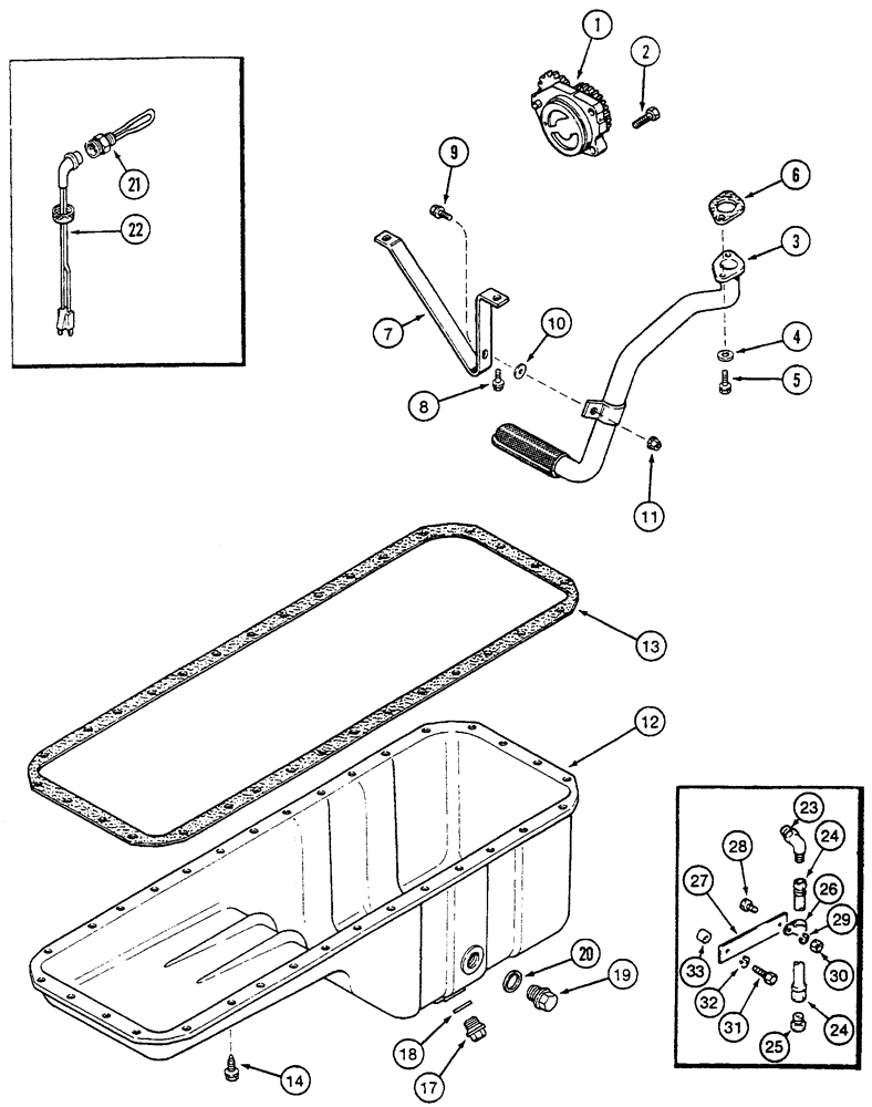 Схема запчастей Case 821C - (02-32) - OIL PUMP, PAN HEATER (02) - ENGINE