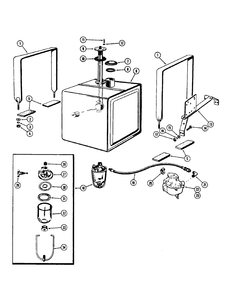 Схема запчастей Case 500 - (046) - FUEL TANK SYSTEM, (188) SPARK IGNITION ENGINE (02) - FUEL SYSTEM