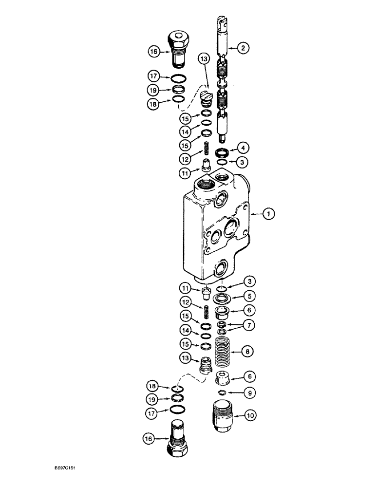 Схема запчастей Case 590L - (8-132) - BACKHOE CONTROL VALVE, DIPPER EXTENSION SECTION, TRACTOR P.I.N. JJG0209066 AND AFTER (08) - HYDRAULICS