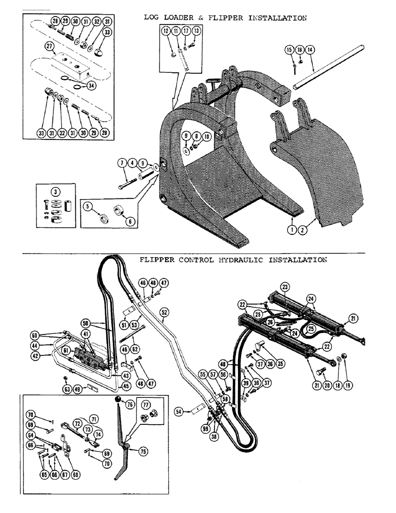 Схема запчастей Case 1000C - (296) - LOG LOADER AND FLIPPER INSTALLATION (05) - UPPERSTRUCTURE CHASSIS