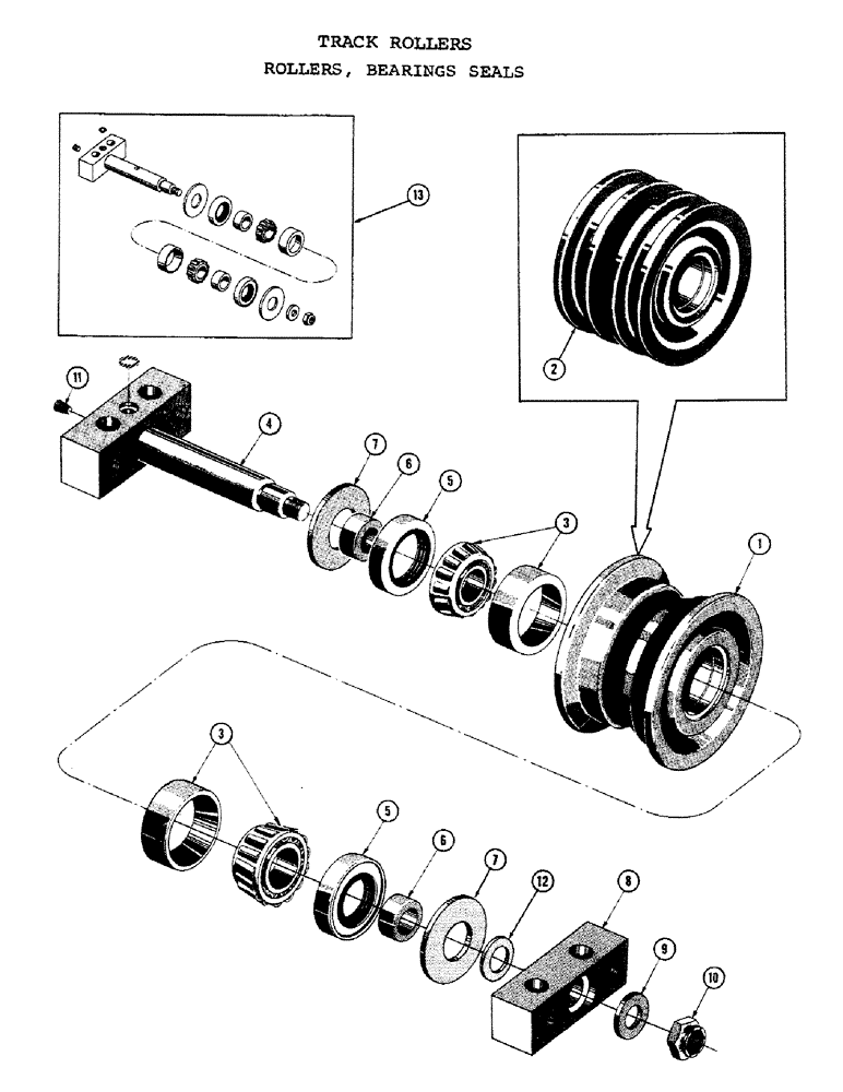 Схема запчастей Case 1000C - (150) - TRACK ROLLERS, ROLLERS, BEARINGS SEALS (04) - UNDERCARRIAGE