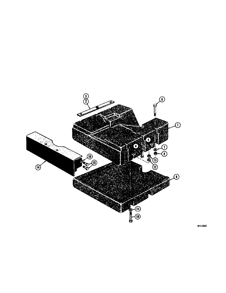 Схема запчастей Case 310F - (232[1]) - FRONT COUNTERWEIGHTS FOR BACKHOE (05) - UPPERSTRUCTURE CHASSIS