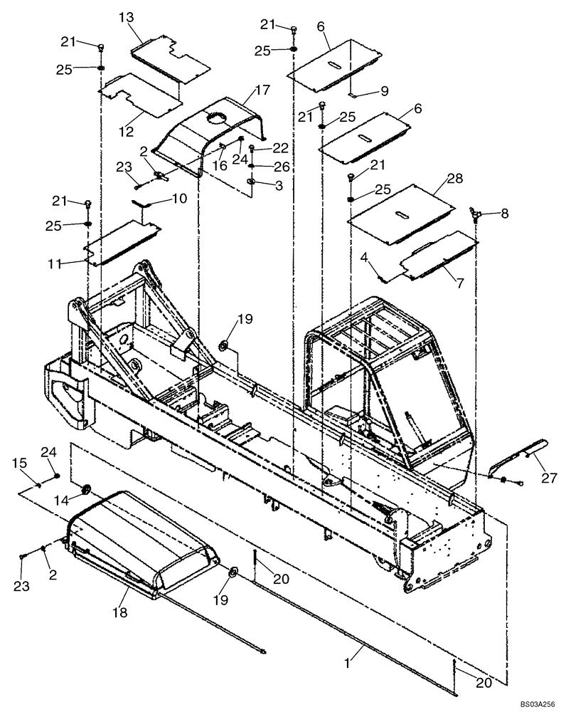 Схема запчастей Case 686GXR - (9-05) - PLATE, COVERS & RELATED PARTS (SERIES 2 ASN 686G JFE0000705; 686GXR JFE0001847; 688G PIN JFE0003612) (09) - CHASSIS/ATTACHMENTS