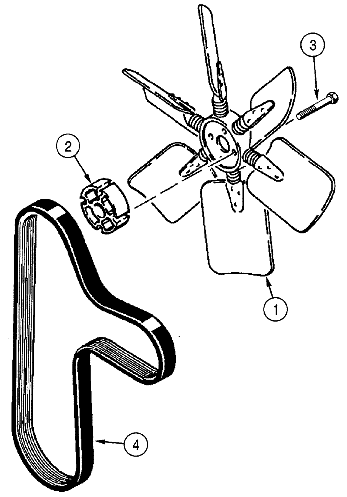 Схема запчастей Case 850H - (02-02) - FAN - FAN BELT (02) - ENGINE