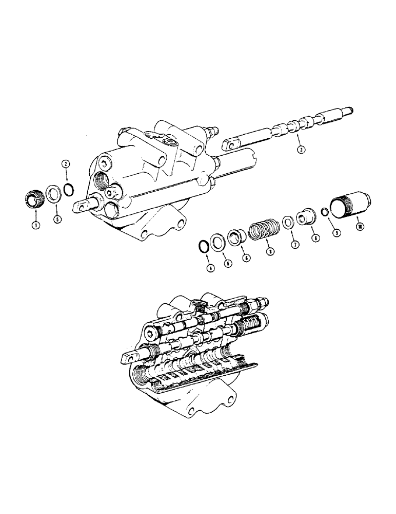 Схема запчастей Case 680CK - (216) - LOADER CONTROL VALVE, DROTT CLAM SPOOL (35) - HYDRAULIC SYSTEMS