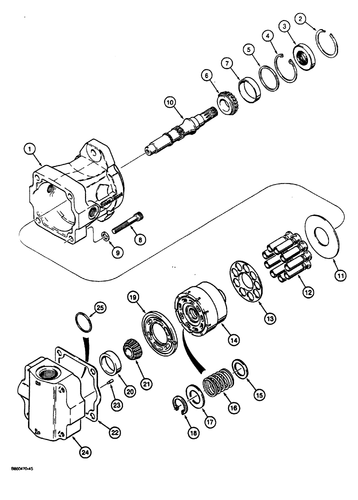 Схема запчастей Case CASE - (6-10) - GROUND DRIVE MOTOR (06) - POWER TRAIN