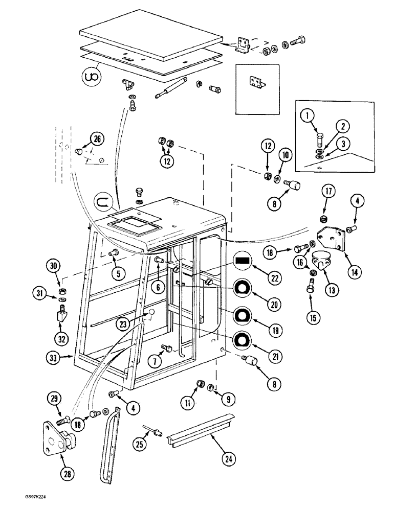 Схема запчастей Case 888 - (9E-02) - CAB, CAB FRAME AND RELATED PARTS (09) - CHASSIS