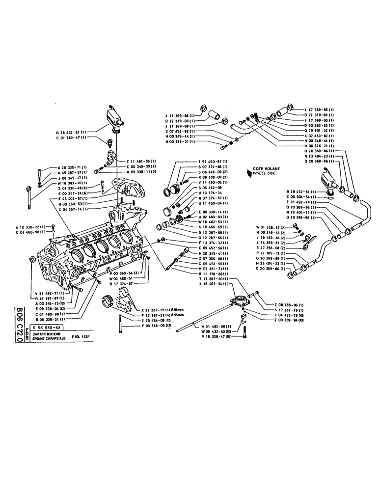 Схема запчастей Case 220 - (058) - ENGINE CRANKCASE (01) - ENGINE