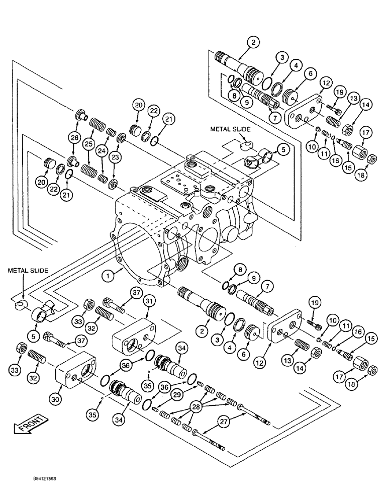 Схема запчастей Case 9010B - (8-096) - HYDRAULIC PUMP ASSEMBLY, REGULATOR COMPONENTS (08) - HYDRAULICS