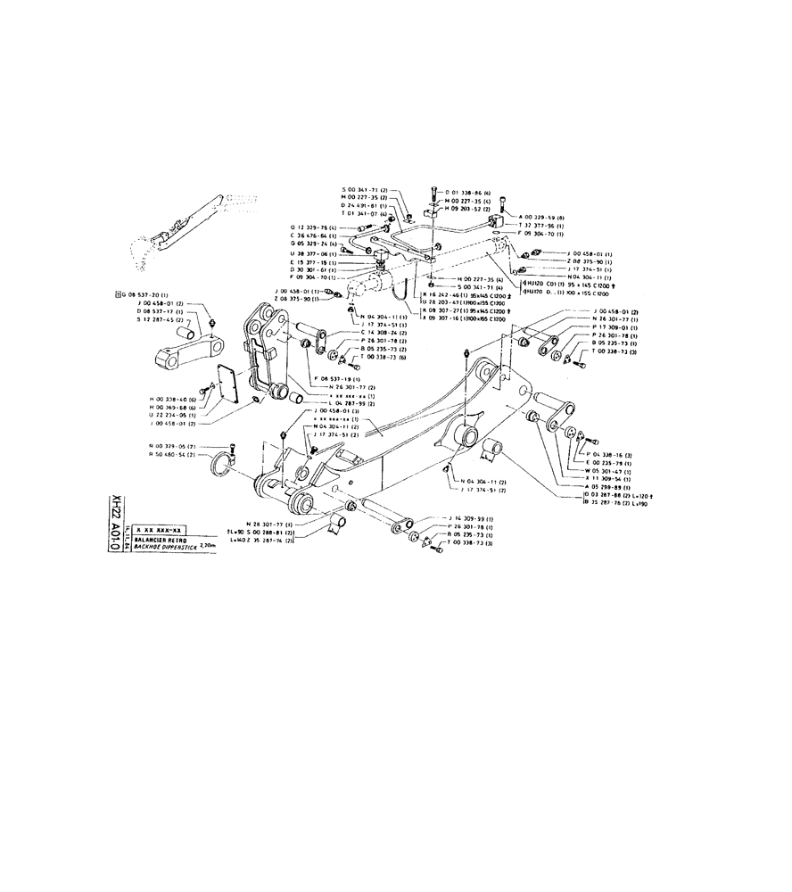 Схема запчастей Case 220 - (277) - BACKHOE DIPPERSTICK (14) - DIPPERSTICKS