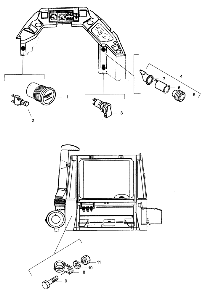 Схема запчастей Case 325 - (5.652/1[20A]) - ROPS CAB - ELECTRIC COMPONENTS (10) - Cab/Cowlings