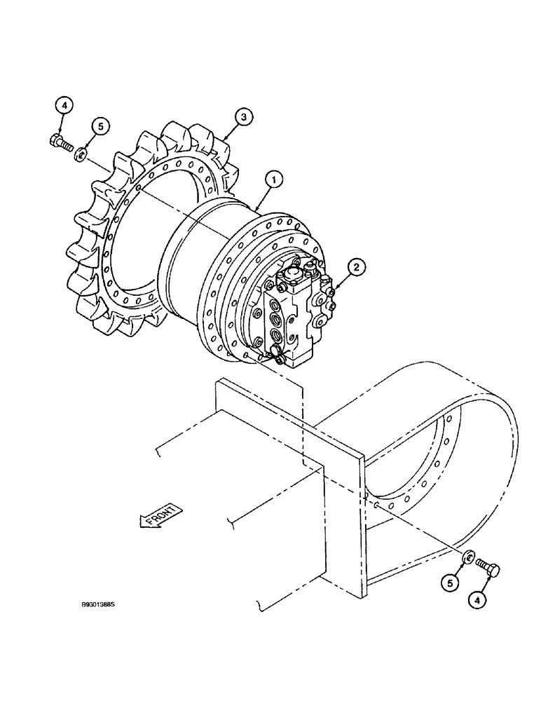 Схема запчастей Case 9010 - (6-02) - FINAL DRIVE TRANSMISSION AND TRACK DRIVE MOTOR (06) - POWER TRAIN