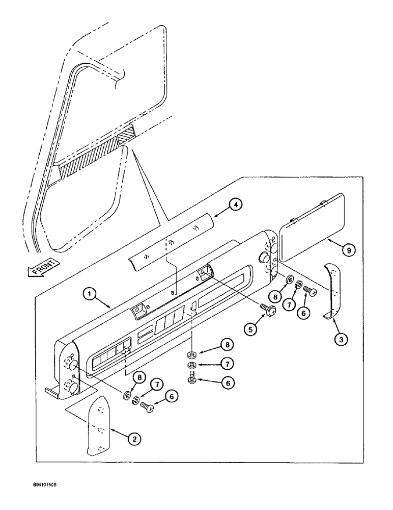 Схема запчастей Case 9030B - (4-22) - INSTRUMENT CLUSTER AND MOUNTING (04) - ELECTRICAL SYSTEMS