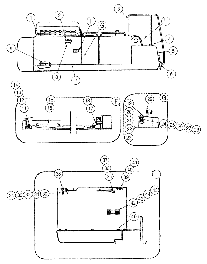 Схема запчастей Case 9050B - (9-032) - UPPER STRUCTURE, RIGHT-HAND SIDE DOOR AND RELATED PARTS, P.I.N. EAC0501196 AND AFTER (09) - CHASSIS/ATTACHMENTS